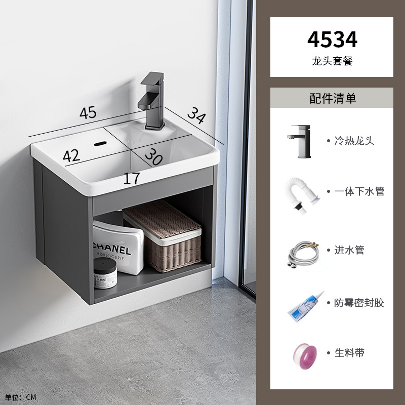 Lavabo de pared simple, pequeño apartamento, cerámica doméstica, lavabo integrado, armario, baño, piscina