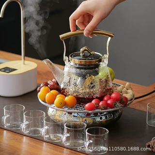煮茶器茶具套装玻璃煮茶壶网红家用全自动蒸汽煮茶炉烧水壶电陶炉