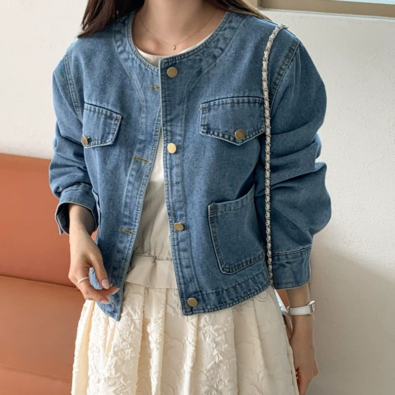 Короткая джинсовая куртка женская весна и осень 2025 новый темперамент