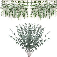 擬似緑植プラスチックユーカリ葉偽葉38cmユーカリ葉射出掛けクリーム白ユーカリ人工生け花
