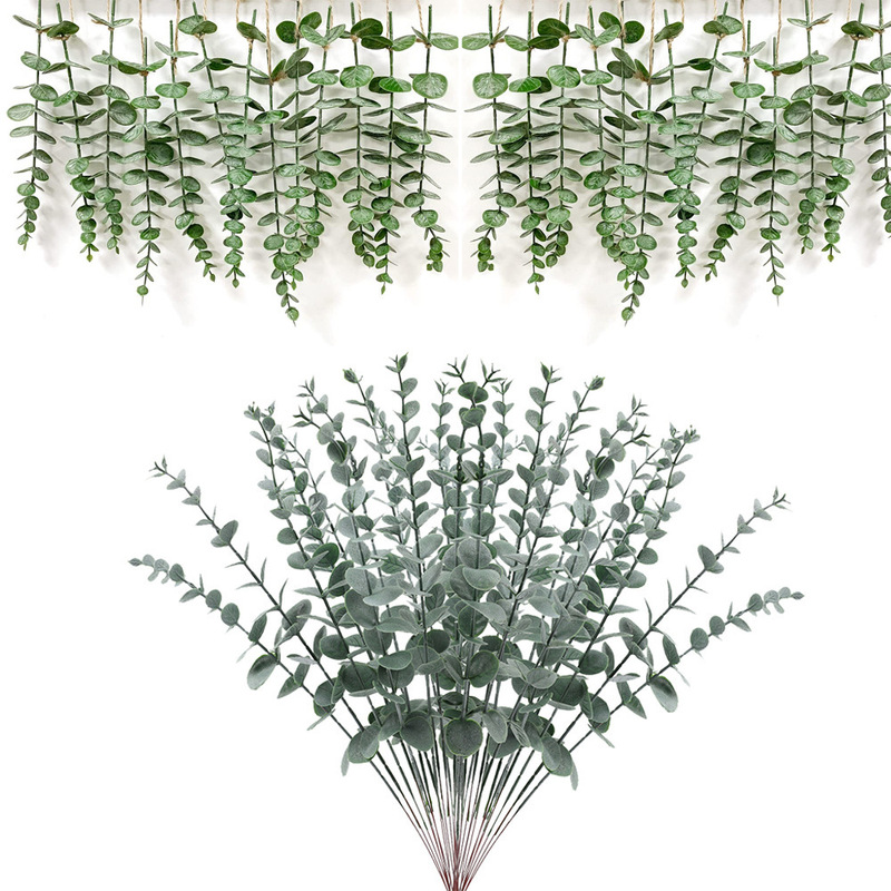 Artificial Green Plants, Single Eucalyptus Leaves, Eucalyptus Amazon Flower Arrangements, Indoor Artificial Flower Decorations, Wholesale