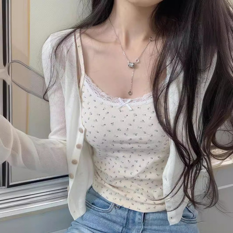 一件代发碎花吊带背心女夏季网红辣妹百搭打底小背心女跨境批发