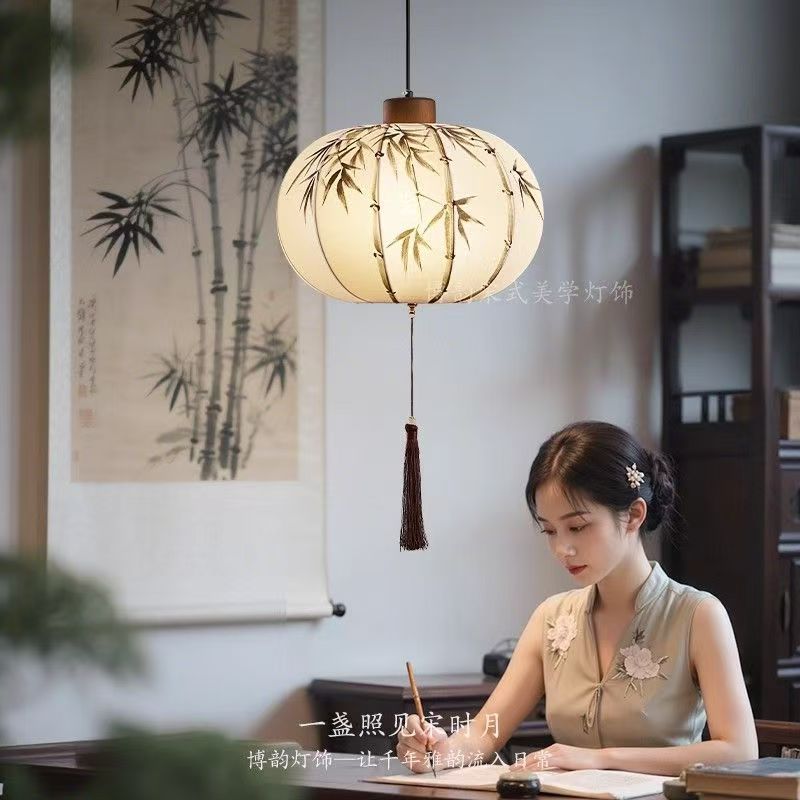 宋式美学卧室吊灯中式国风灯笼装饰灯复古客餐厅书房民宿茶室吊灯