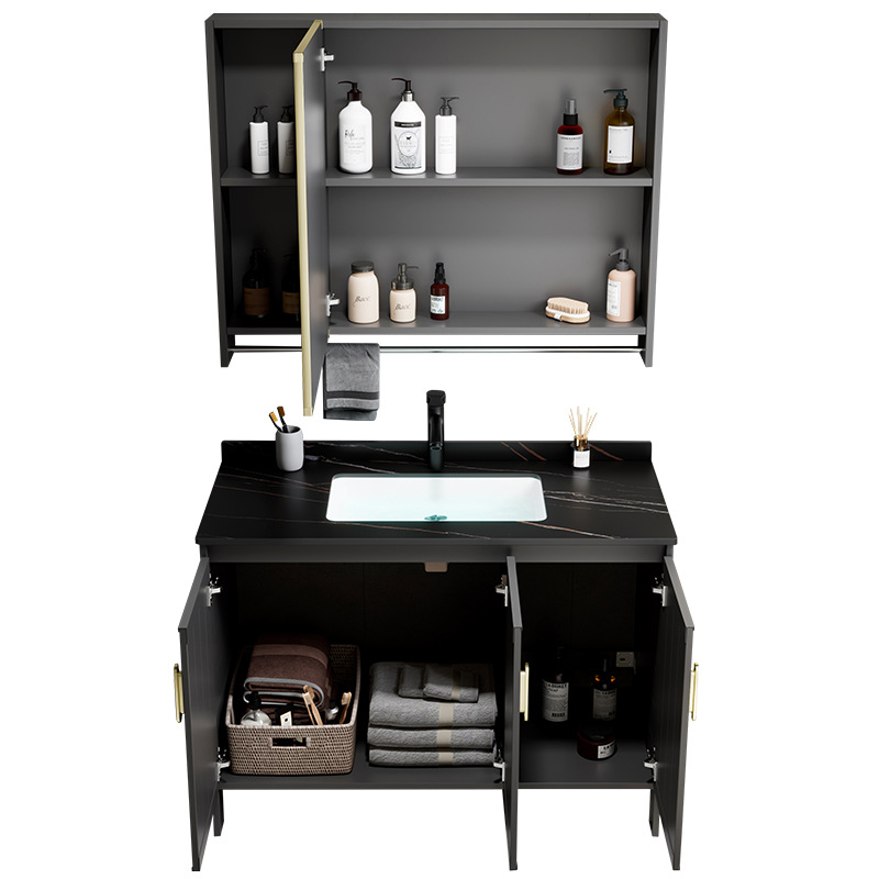 Engrosada espacio gabinete de baño de aluminio combinación balcón lavabo de piso de baño lavabo integrado lavabo piscina