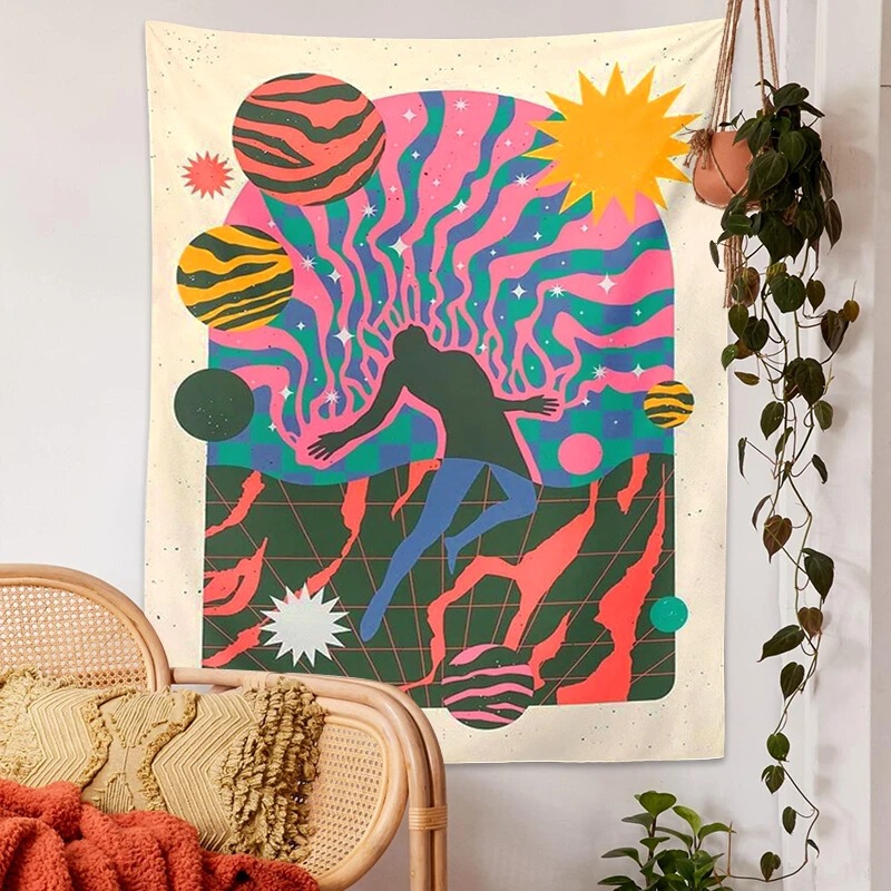 Cross-Border Dropshipping Psychedelic Space Hippie Style Abstract Art Bedroom Decoration Tapestry Aesthetic Home Decor Cross-Border Dropshipping Psychedelic Space Hippie Style Abstract Art Bedroom Decoration Tapestry Aesthetic Home Decor