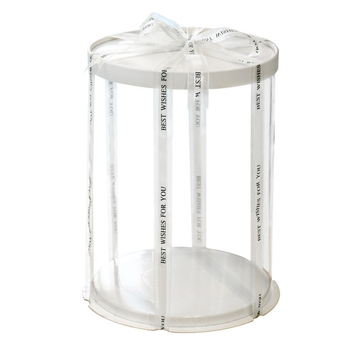 Circular transparent cake box 6-inch 8-inch 10-inch single-layer double-layer high gift box birthday cake box