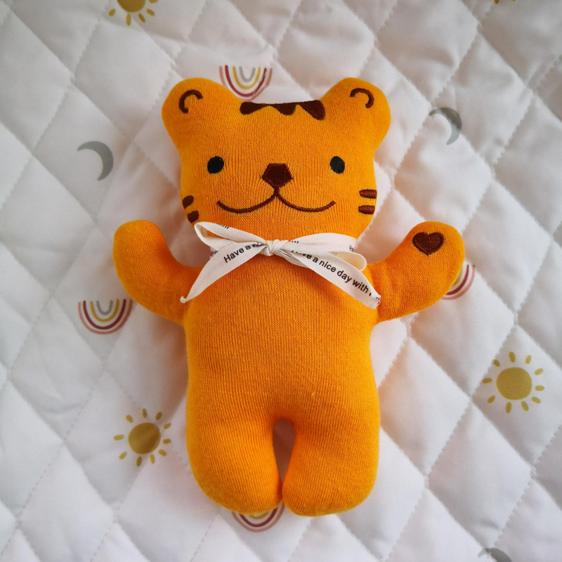 Love Rabbit Doll With Ribbon Bow Tie Palm Love Pressing Sound Children Comfort Doll