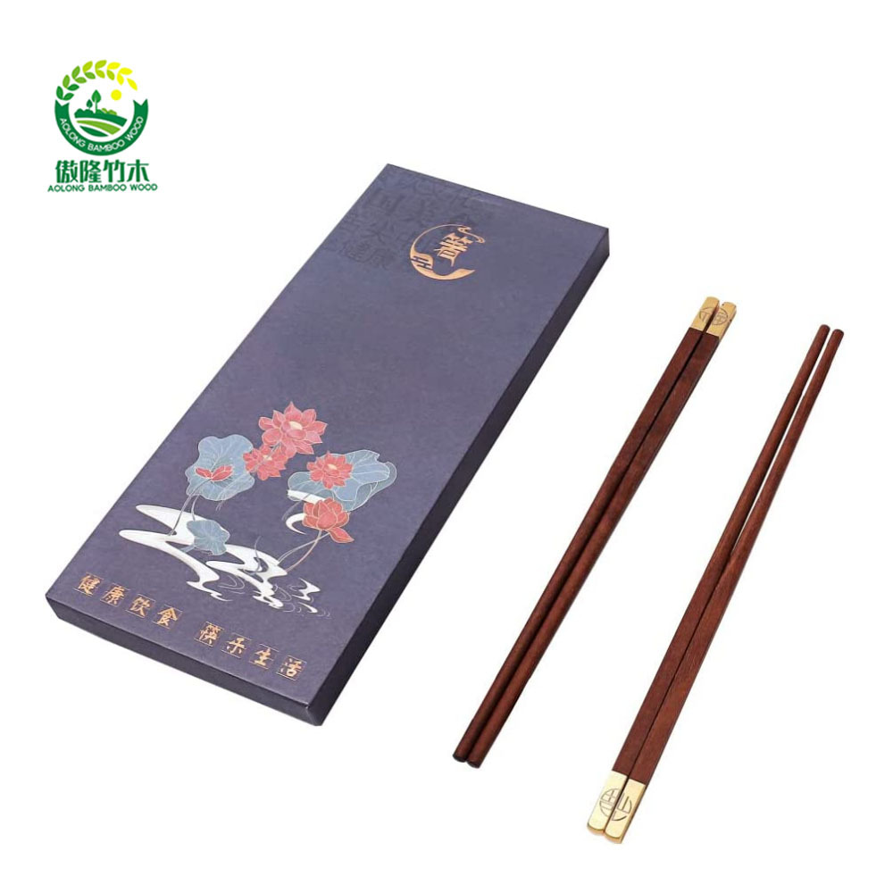 中式日式红檀木铜头筷家用餐厅福顶筷子实木木制筷子餐具批发礼盒-阿里巴巴