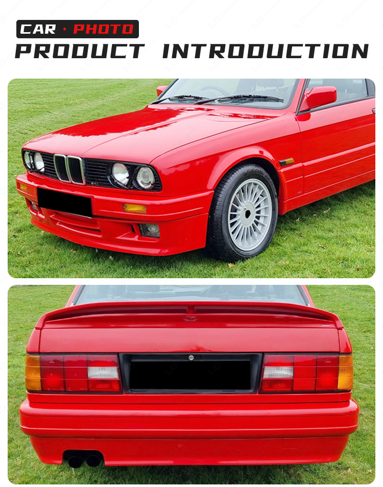 Suitable for Bmw 3 Series E30 Upgrade to Mt Sports Version Mtech2Pp Front Bumper and Rear Bumper Car Bumper Body Kit