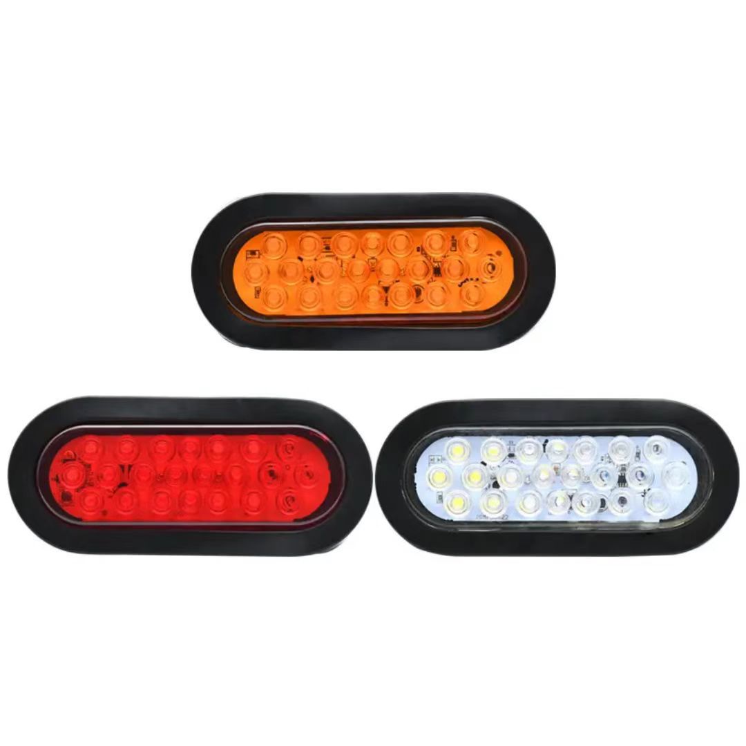 Factory Direct Sales: 22Led Oval Truck Tail Light Brake Light 6inch Trailer Tail Light Waterproof Signal Light Warning Light