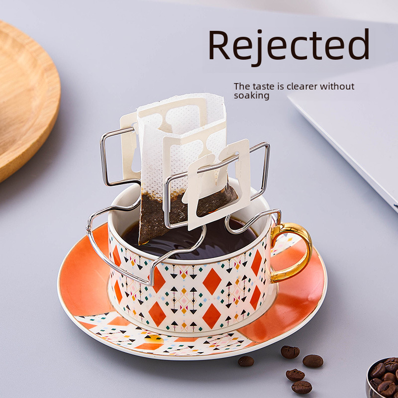 Japanese-style pour-over coffee stand portable stainless steel filter paper bag holder hand-brewed coffee filter paper rack drip stand