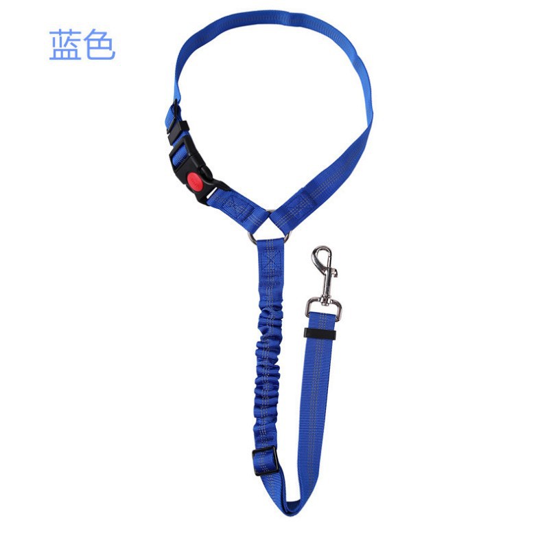 Pet Supplies Car Seat Belt Round Ring Dog Retractable Elastic Reflective Glow-in-the-Dark Cat Leash_voghion.com