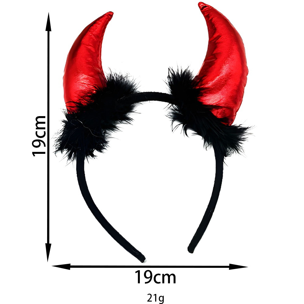 Halloween diablo cos tocado cuerno tenedor Halloween cuerno cuerno accesorios para el cabello diadema cola de diablo