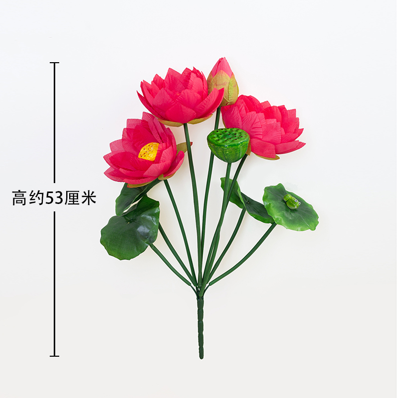 9 nĩa hoa sen lớn đỏ hồng