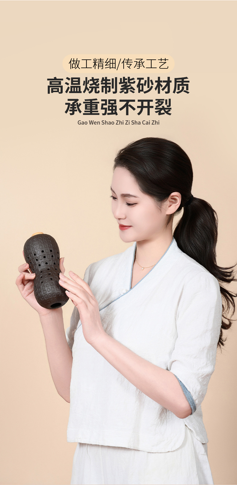 Black Purple Clay Peanut Moxibustion Neck Pillow with 108 Aged Moxa Sticks and Towel for Adult Warm Compress Care key features