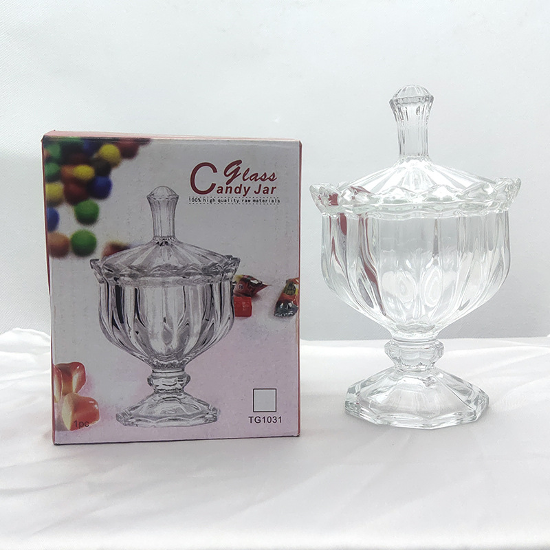 French retro relief crystal glass candy can glass cup Glutonal…