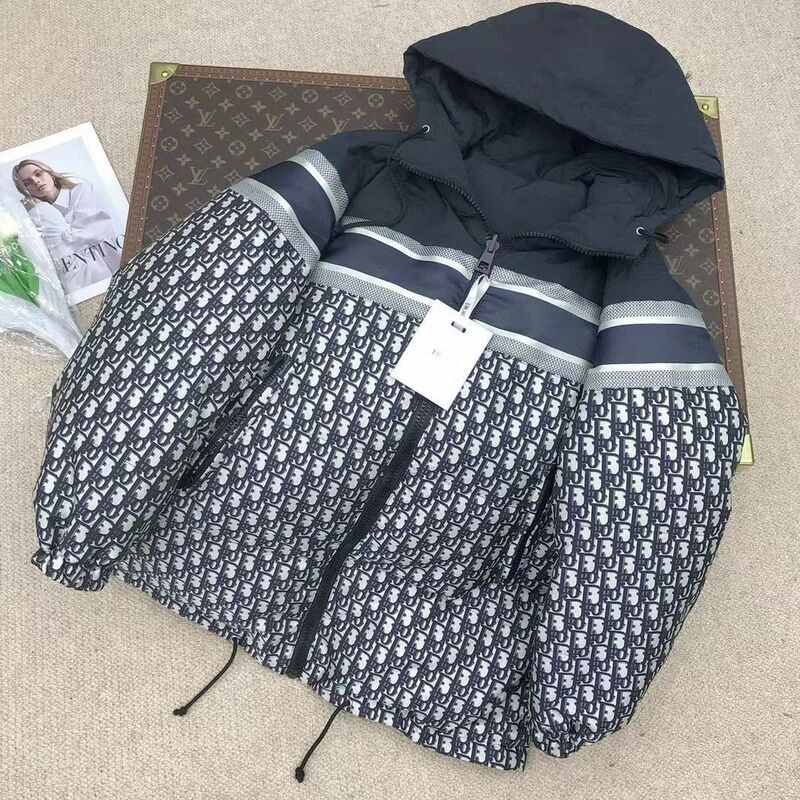 九江羽绒服跨境D迪家正确版满logo秋冬季保暖夹克可双面穿外套|undefined
