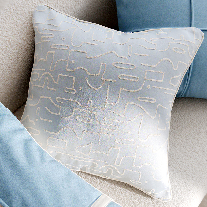 Medieval simple dibujos animados para niños almohada azul crema almohada sofá ventana flotante almohada funda cama almohada núcleo