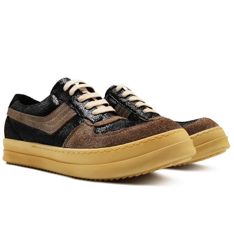 2026 Spring and Autumn Dunks Original Edition New Retro Distressed Large Hook Patchwork Round-Toe Lace-Up Low-Top Men's Sneakers