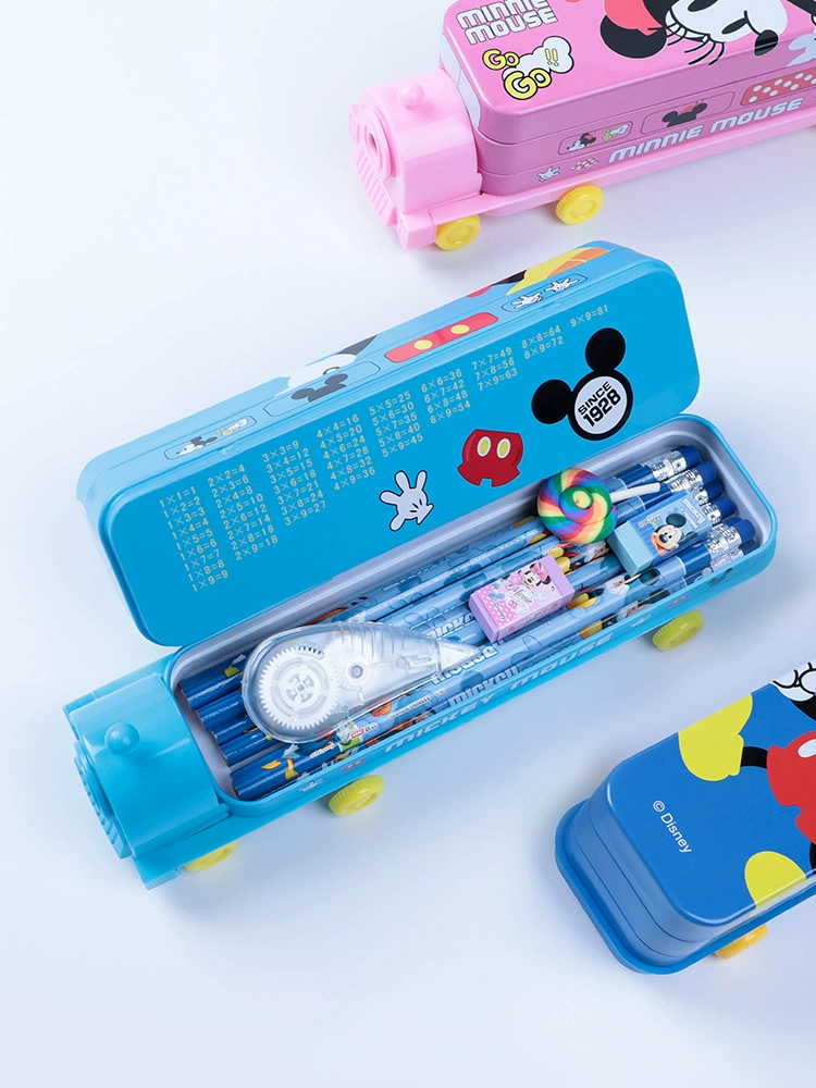 Children's pencil case, cute double-layer capacious train for elementary school students