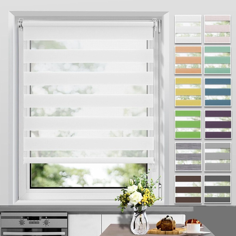 Cross-Border Exclusive Supply of 150cm High Semi-Blackout Soft Gauze Curtains | Double Roller Blinds, Width 30-60cm, White