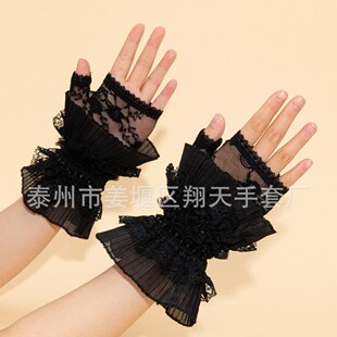 European and American Retro Harajuku Style Dark Lolita Girl Lace Gloves Lolita Gothic Decorative Hand
