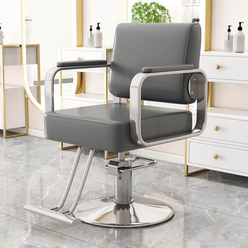 Fabricante al por mayor elevable silla de cabello giratoria salón de cabello de acero inoxidable taburetes de corte de pelo teñido silla de cabello