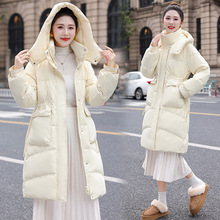 品牌羽绒服女中长款2025冬新款小个子收腰修身显瘦加厚白鸭绒外套