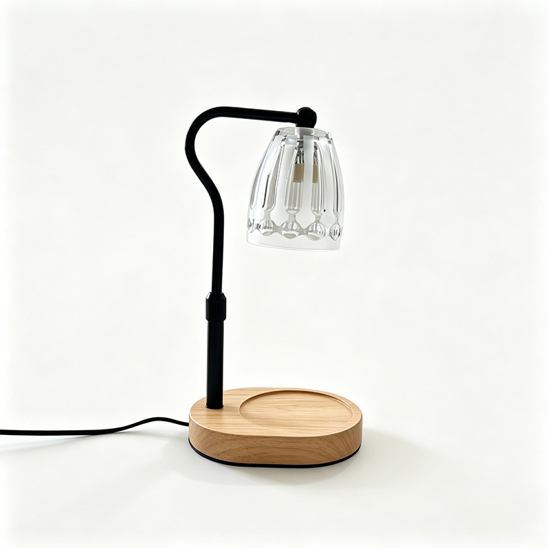 cubierta de vidrio en forma de campana en relieve de gota de agua tridimensional base de tronco lámpara de escritorio de aluminio de aluminio vertical universal cubierta de lámpara transparente