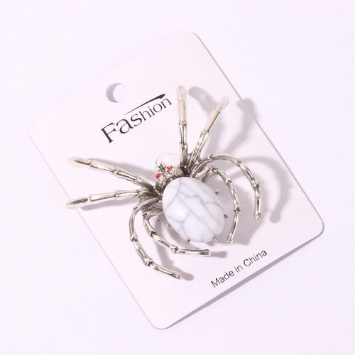 B010 European and American exaggerated fashion insect brooch, high-end atmospheric insect lady corsage, personalized retro turquoise clothing