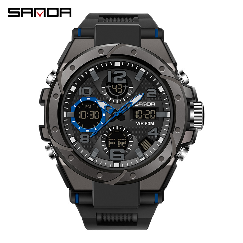 Reloj de los hombres deportes de moda multifuncional LED luminoso reloj electrónico impermeable al aire libre moda estudiante juventud reloj