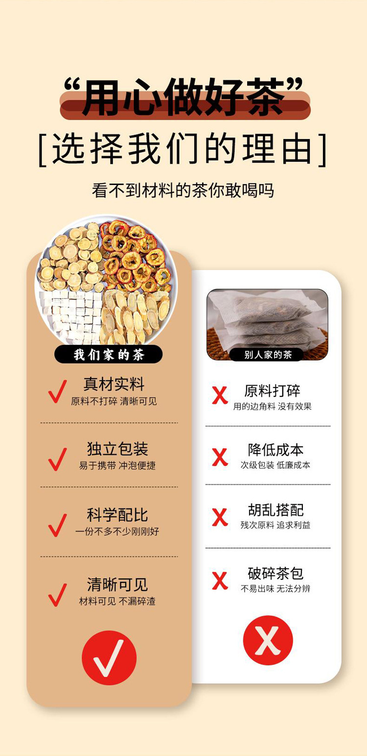 Astragalus Licorice Poria Herbal Tea Blend Huang Qi Gan Cao Fu Ling Wellness Tea 100g key features
