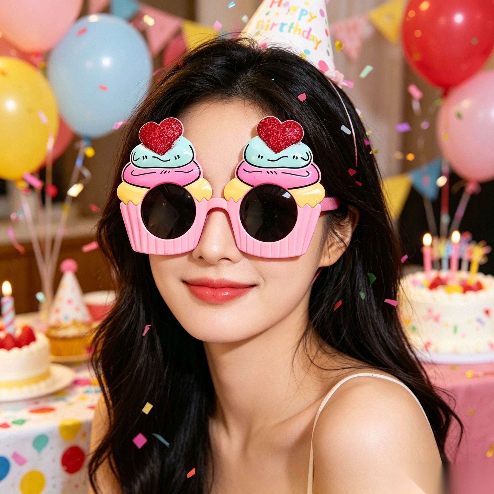 Cumpleaños temático fiesta gafas extrañas feliz cumpleaños pastel vela gafas de diseño de cumpleaños accesorios de fotos