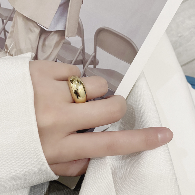 Wide Band Rings, Open Ring, Rings Classification 1 Piece Quantity Holiday, Festival, Street Occasion 925 Sterling Silver Material 18K Gold Plated Silver Plated 925 Sterling Silver Geometric Wide Band Rings Open Ring Rings