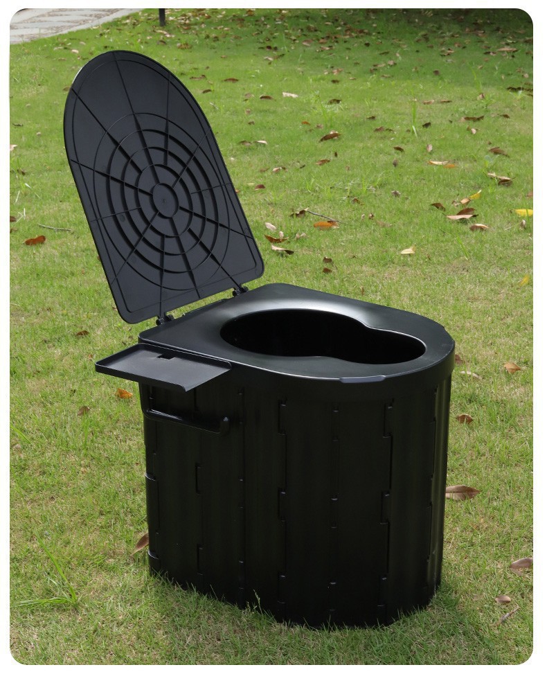 Outdoor Portable Toilet, Mobile Car-Mounted Commode, Suitable for Camping, Long-Distance Travel, Highway Driving, Emergency Use, Foldable Large Size