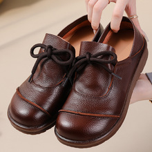 头层牛皮大头皮鞋英伦风复古女鞋春秋款鞋子单鞋厚底圆头舒适女鞋