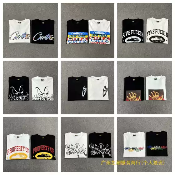 Foreign trade wholesale Cortez demon basic series short sleeved phantom letter logo printed T-shirt couple outfit