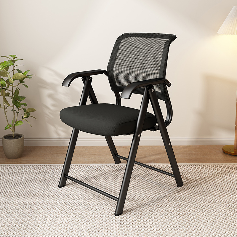 Sillas plegables sillas de ocio domésticas cómodas sillas de oficina transpirables sillas de entrenamiento de metal al aire libre
