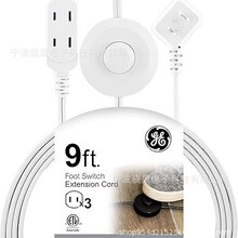 GE 延长线带脚踏开关 3 插座带多个带电源线 16 号铜芯