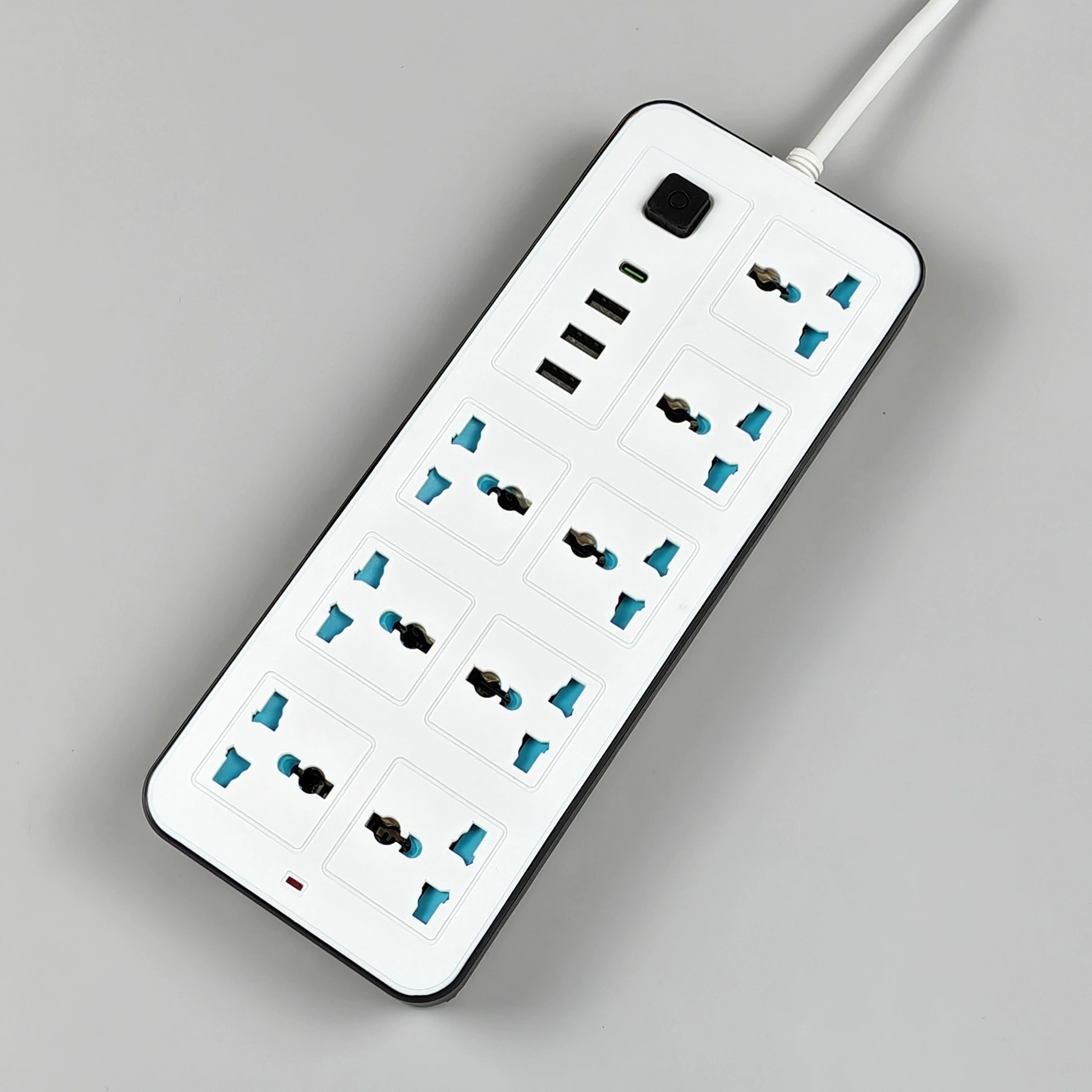 Сетевой фильтр для Африки, универсальные гнёзда, USB+TYPE-C, защита от перегрузки, многофункциональная розетка с кабелем и лампой