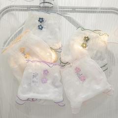 Sweet Girl's Inner Thigh Brief, Japanese-Style Sexy Lace Net Mesh, Lightweight Breathable Fringe Short Panties