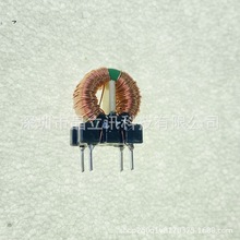 共模磁環電感T10*6*5 綠環0.2線本色線對繞 隔板點膠27mH帶底座