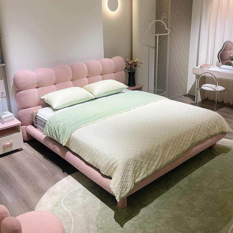 High-end bubble bed designer fabric bed for princess girls' room, trendy soft-upholstered French-style girls' bedroom and children's bed