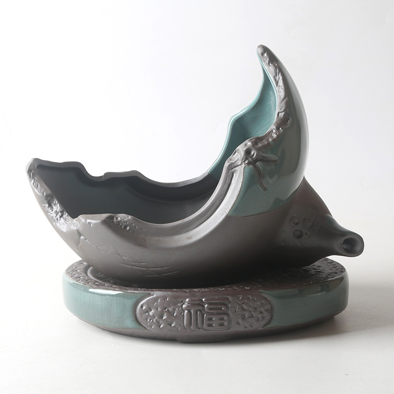 Ceramic Ge Kiln Chinese Style Zen Flower Pot Potted Fleshy Plant Platter Flower Ware Combination Bonsai Break Flower Pot