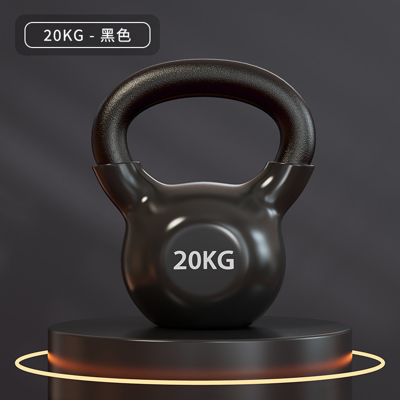 Kettlebell solid cast iron, color‑coded 2–20 kg, ergonomic handle, home & gym