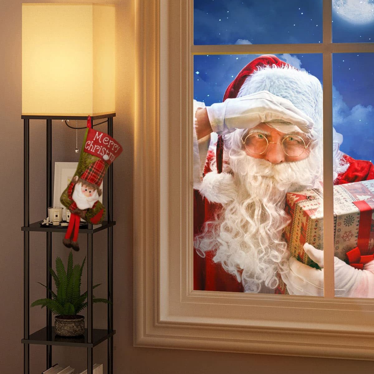 Lámpara de pie LED con base de madera estilo retro europeo