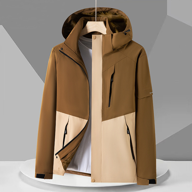 Chaqueta de montaña para hombre, desmontable, tres en uno, cortavientos e impermeable, de corte holgado, para otoño e invierno, para protegerse del frío.