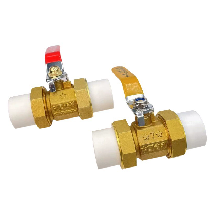 Латунь PPR союз шаровой кран DN25 ручной горячего расплава сантехника трубопровод инженерный PPR шаровой кран Yuhuan завод прямые поставки