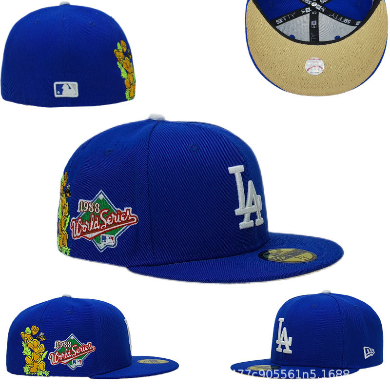 Nueva gorra de béisbol de LA con visera plana, gorra deportiva informal de estilo hip-hop cerrada, gorra de talla moderna de estilo coreano, gorra unisex bordada.