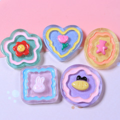 Cartoon Love Flower DIY Cream Adhesive Phone Case Hair Clip Headband Girl Heart Cute Resin Accessory